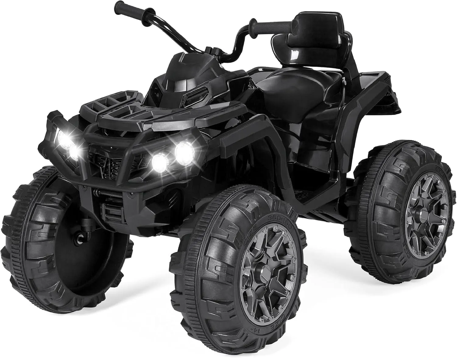 Best Choice Products 12V Kids Ride-On Electric ATV, 4-Wheeler Quad Car Toy w/Bluetooth Audio, 3.7mph Max Speed, Treaded Tires, LED Headlights, Radio - Black