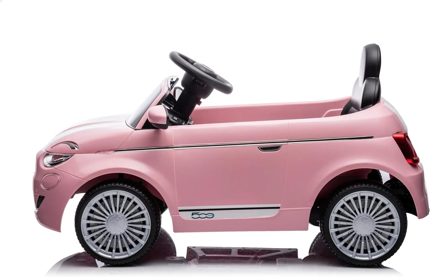 Best Ride On Cars Fiat 500 12v Battery DuoDrive KidPro Ride-On Car with Dual-Drive Mode, Manual and Remote Control, USB, Radio, Safety Belt, Kids' Electric Vehicles for Aged 3-6 Years Old, Pink