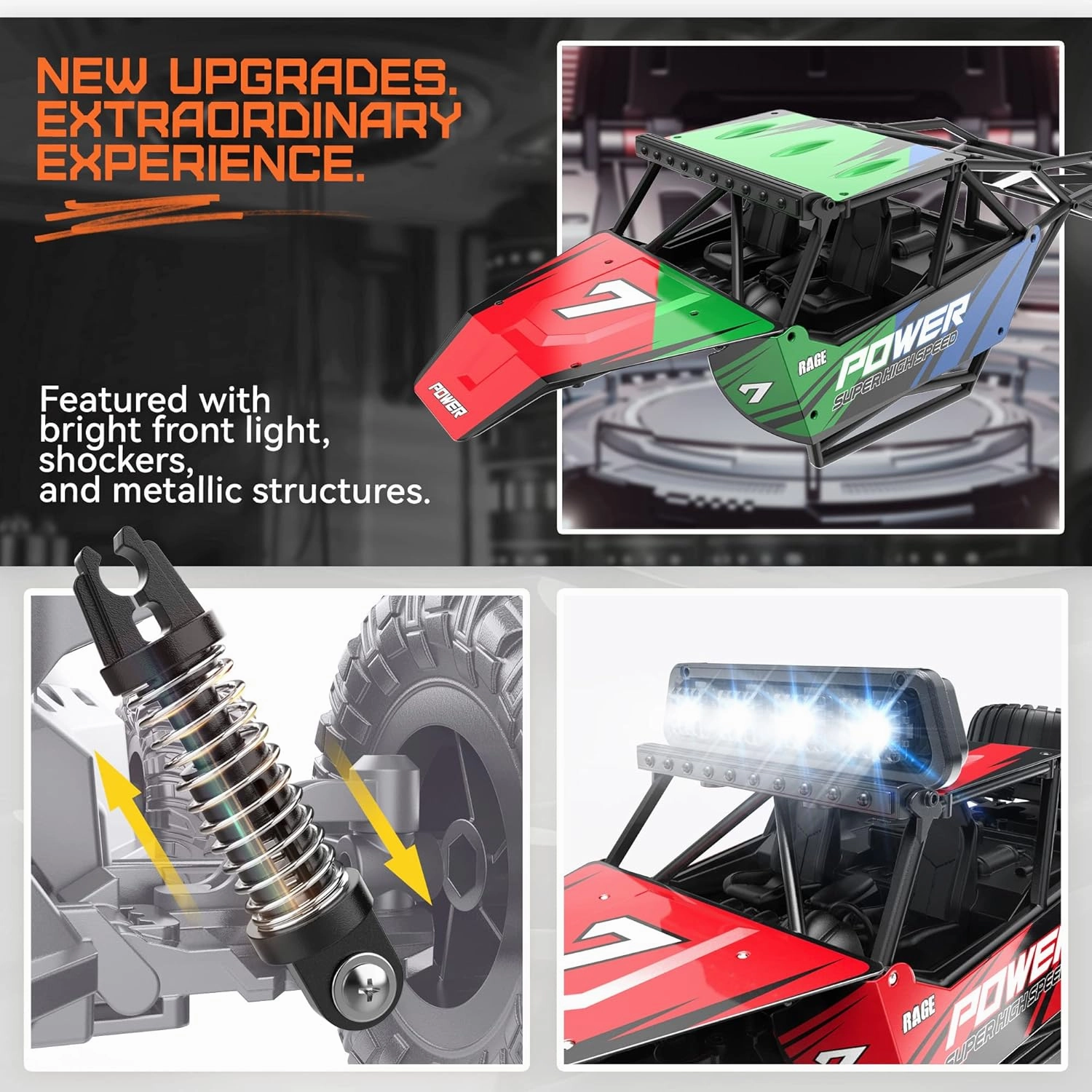 BEZGAR TB141 RC Cars-1:14 Scale Remote Control Car, 2WD High Speed 20 Km/h All Terrains Electric Toy Off Road RC Car Vehicle Truck Crawler with Two Rechargeable Batteries for Boys Kids and Adults