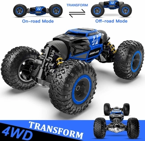 BEZGAR TD141 RC Cars - 1:14 Scale Remote Control Car, 4WD Transform 15 KMH All Terrains Crawler RC Stunt Car with Rechargeable Battery, Cool Birthday Gifts for Boys Age 6 7 8 9 10 11 12 Years Old