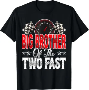 Big Brother Of The Two Fast Second Birthday Racing Car T-Shirt