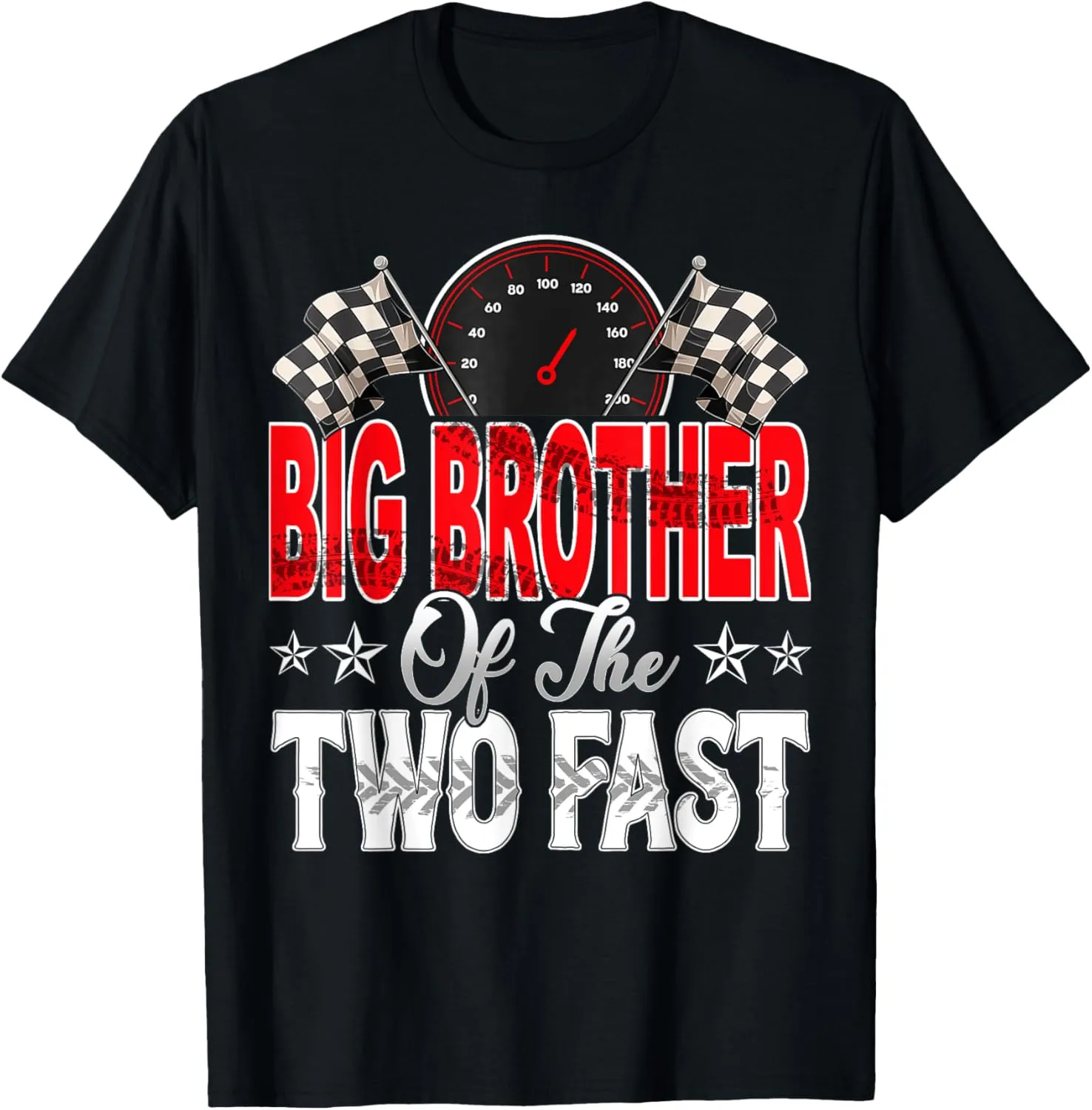 Big Brother Of The Two Fast Second Birthday Racing Car T-Shirt