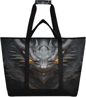 Black Dragon Reusable Insulated Lunchbox Cooler Bag, Leakproof Kitchen Grocery Bag Collapsible Portable Cooler Tote Bag for Picnic, Camping, Office, Travel