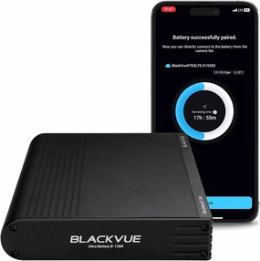 Blackvue B-130A Ultra Battery | Fast Charging Dash Cam Battery Pack, Up to 30 Hours Parking Mode, 12V/24V, USB Power, Smart App & Cloud Monitoring, Compatible Exclusively Dash cams