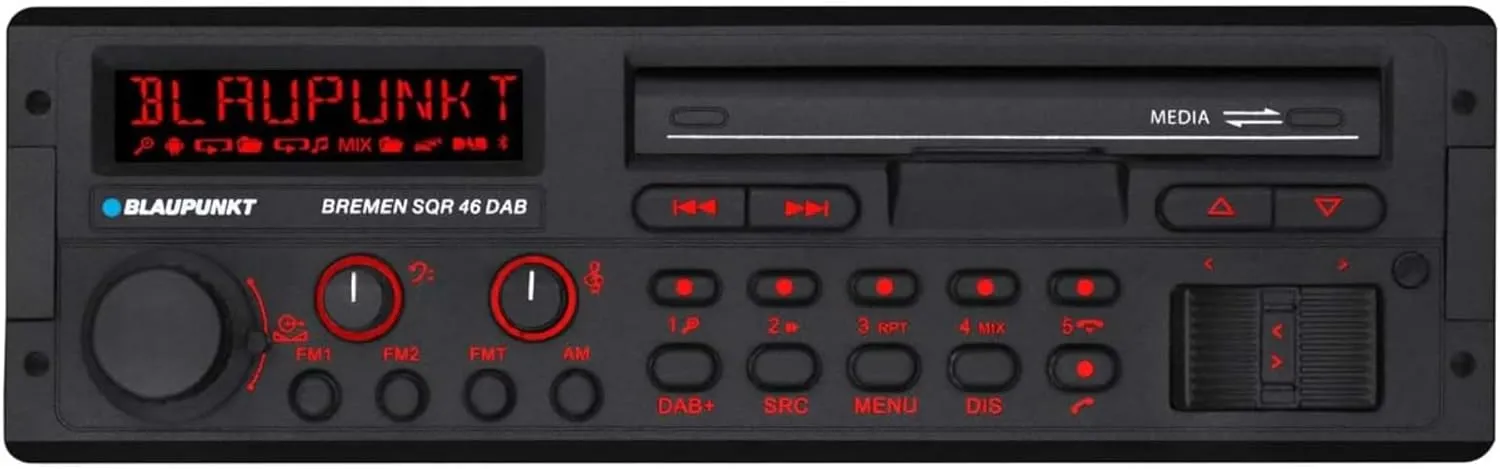 BLAUPUNKT Bremen SQR 46 DAB Retro Car Stereo 80s Classic Bluetooth USB SD AUX - Black