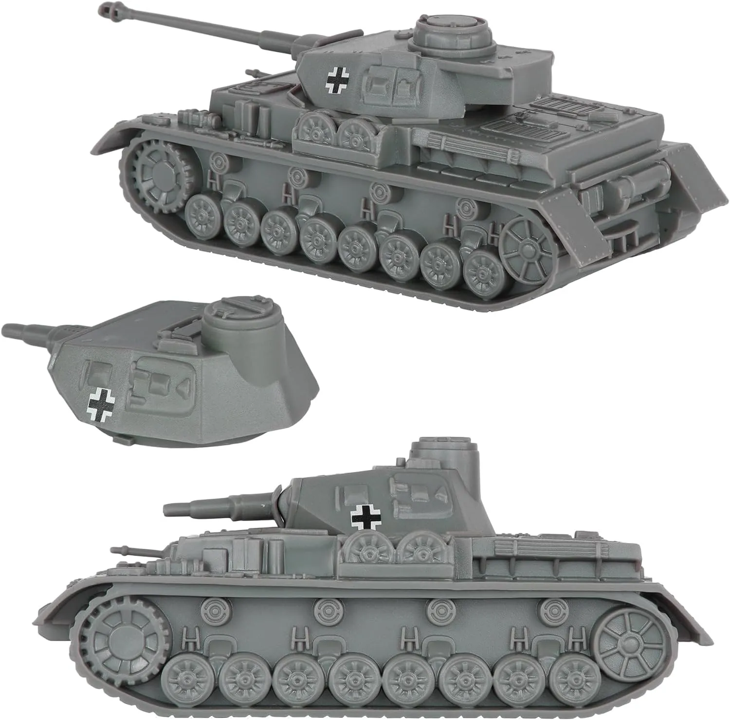 BMC CTS WW2 German Panzer IV Tank - Gray 1:38 Plastic Army Military Vehicle