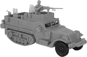 BMC CTS WW2 US M3 Halftrack - 4pc Gray Plastic Army Men Armored Vehicle