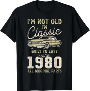 Born in 1980, 45th Birthday, Classic Car T-Shirt