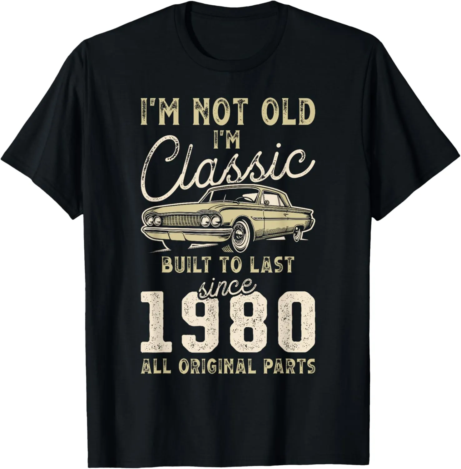 Born in 1980, 45th Birthday, Classic Car T-Shirt