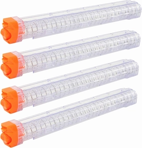 BOROLA 4Pcs Replacement Reload Clip 12-Round Refill Magazine Reload Clip Compatible for Nerf Rival Apollo XV-700 Rival Zeue XV-1200 (Clear)