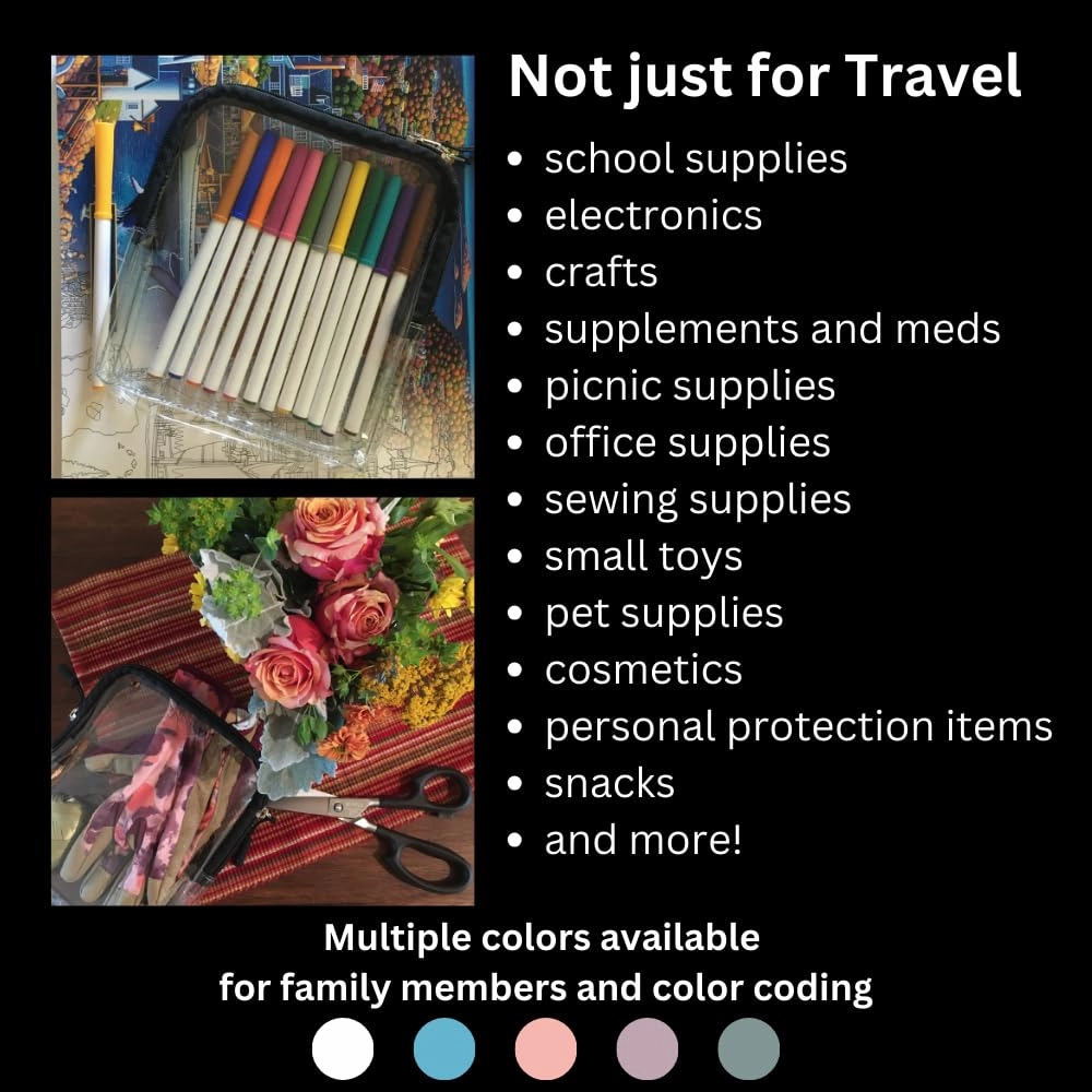 BORSALI Quart Size Bag TSA-Approved for Carry On Travel - One (1) Quart Clear Toiletires, Cosmetic and 3-1-1 Liquids Toiletry Bag - 4 Pack