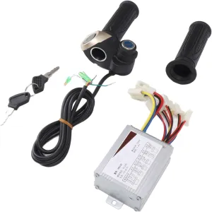 Brushed Controller 24V 500W Motor Speed Controller with 24V Lockable Throttle Grip Round Power Indicator for