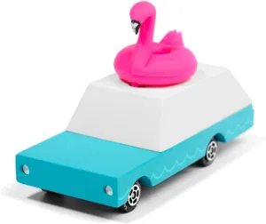 CANDYCAR® Wooden Diecast Collection - Flamingo Wagon, Premium Handcrafted Beech Wood Toy Car