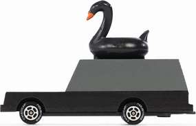 CANDYCAR® Wooden Diecast Collection - Black Swan Wagon, Premium Handcrafted Beech Wood Toy Car