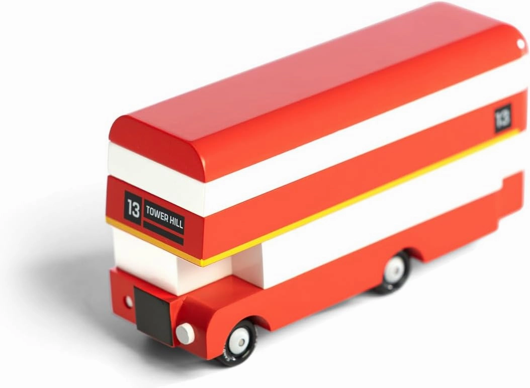 CANDYCAR® Wooden Diecast Collection - London Bus, Premium Handcrafted Beech Wood Toy Car