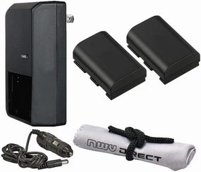 Canon EOS 5D Mark IV High Capacity 'Intelligent' Batteries (2 Units)   AC/DC Travel Charger   Nwv Direct Microfiber Cleaning Cloth.