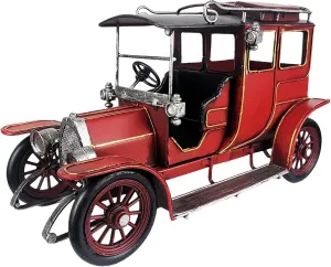 Car Model Vintage Iron Hand-Painted Miniature Automobile Model Classic Car Replica Collectible Figurine Photo Prop for Home Decor