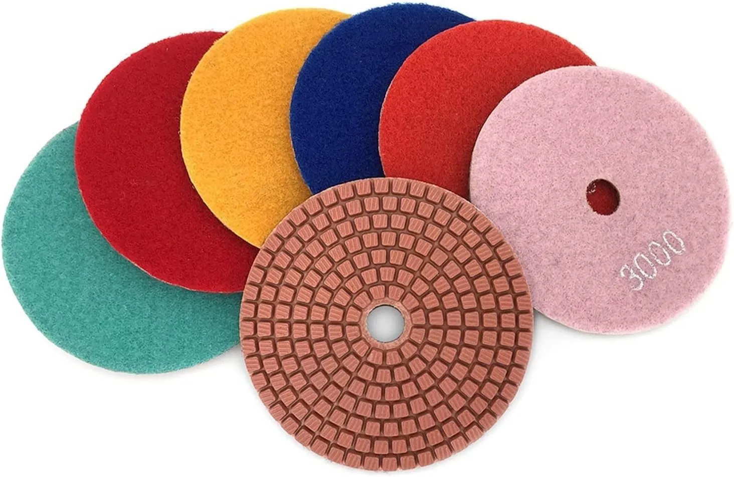 Car polishing kit 7 PCS/Set 4Inch Diamond Polishing Pad 100mm Wet Polishing Pads for Stone Granite Marble Diamond Abrasive Tools Lasting(3000)