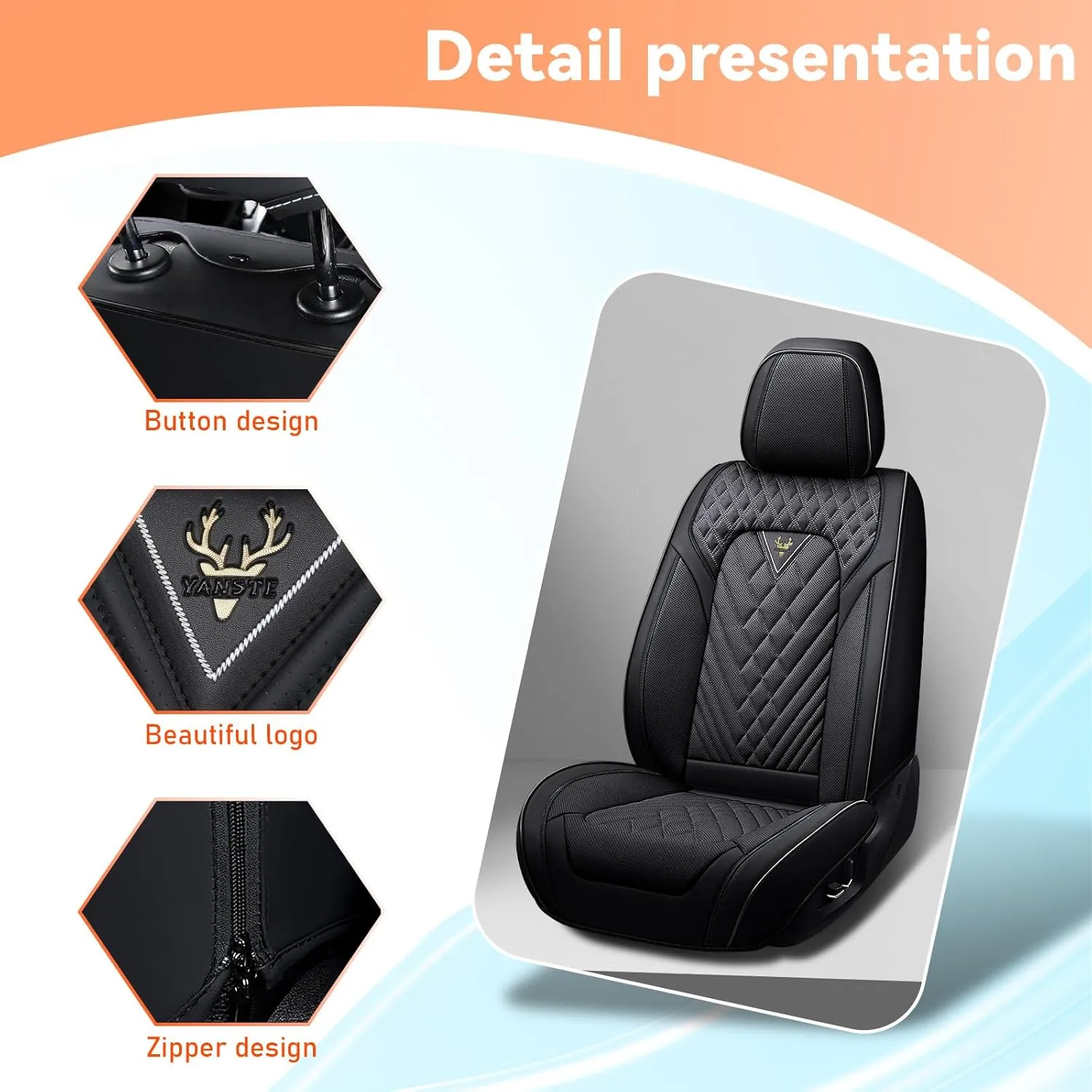 Car Seat Covers Fit for Saturn Ion 2003-2007,5 Seat Comfort Non-Slip Seat Cover Airbag Compatible,Waterproof Leather Seat Covers(Standard 5 Seat,Black)