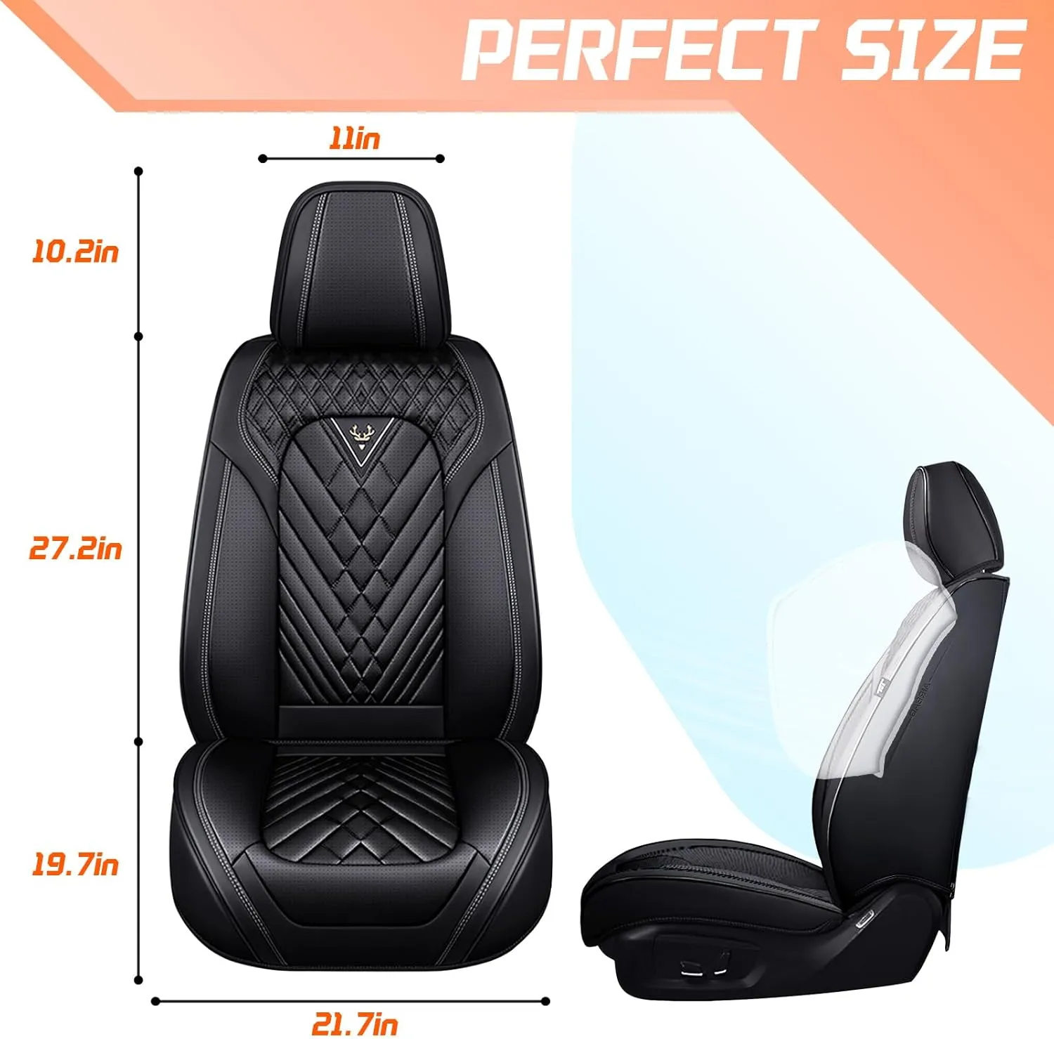 Car Seat Covers Fit for Saturn Ion 2003-2007,5 Seat Comfort Non-Slip Seat Cover Airbag Compatible,Waterproof Leather Seat Covers(Standard 5 Seat,Black)