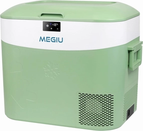 Car Fridge Portable 12 Volt Refrigerator 23 Quart (22 Liter) Freezer Compressor Cooler 12V/24V DC 110～240 V AC for Outdoor, Camping, Travel, Home Use -18℃~ 15℃ (Green)