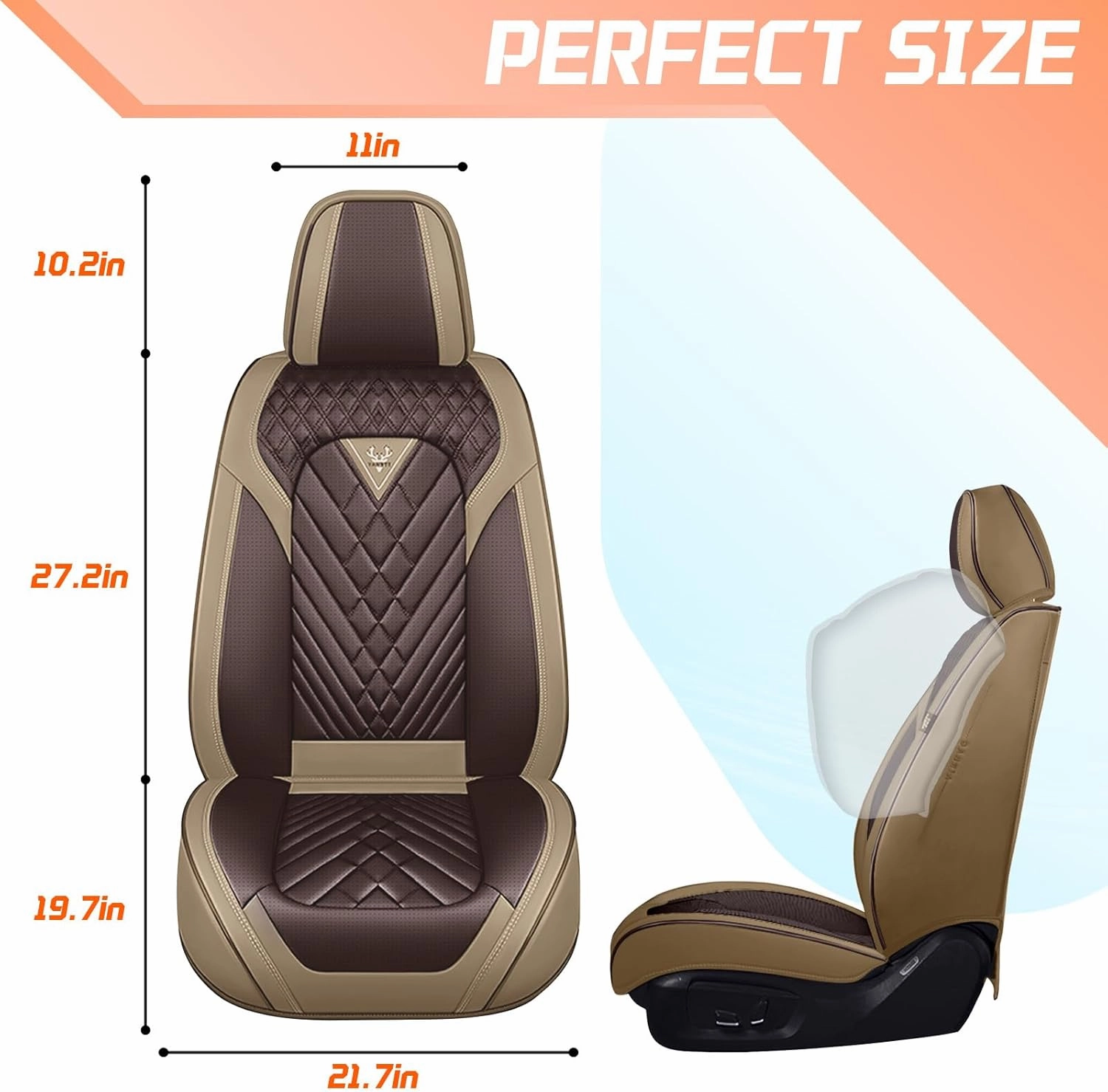 Car Seat Covers Fit for Saturn Ion 2003-2007,5 Seat Comfort Non-Slip Seat Cover Airbag Compatible,Waterproof Leather Seat Covers(Standard 5 Seat,Beige Coffee)