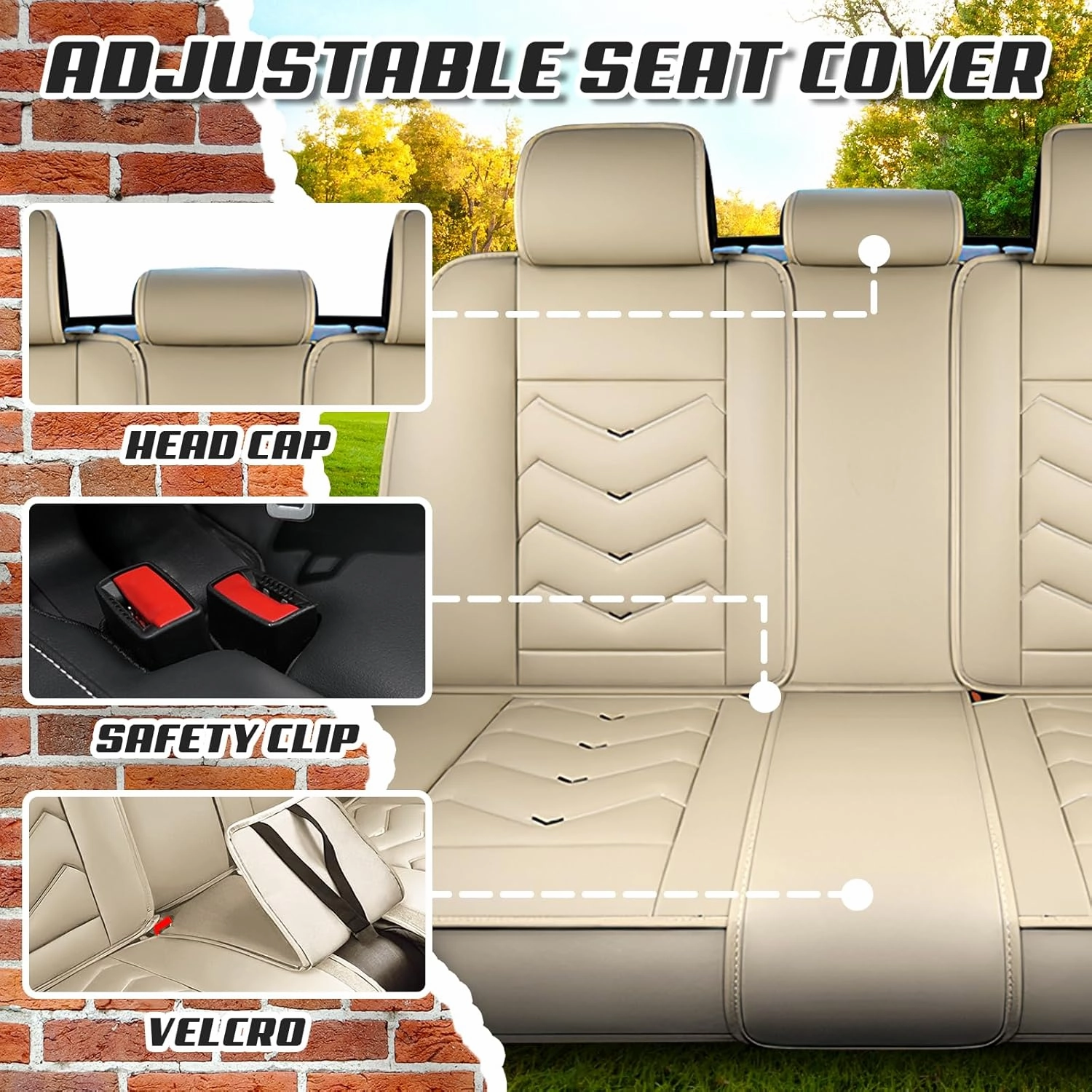 Car Seat Covers for Audi Q5 2009-2025, Premium Nappa Leather Car Seat Cover, Stylish Sport Seat Covers， Automobile Seat Cover Sets.(Luxury 5 Seats/Beige)