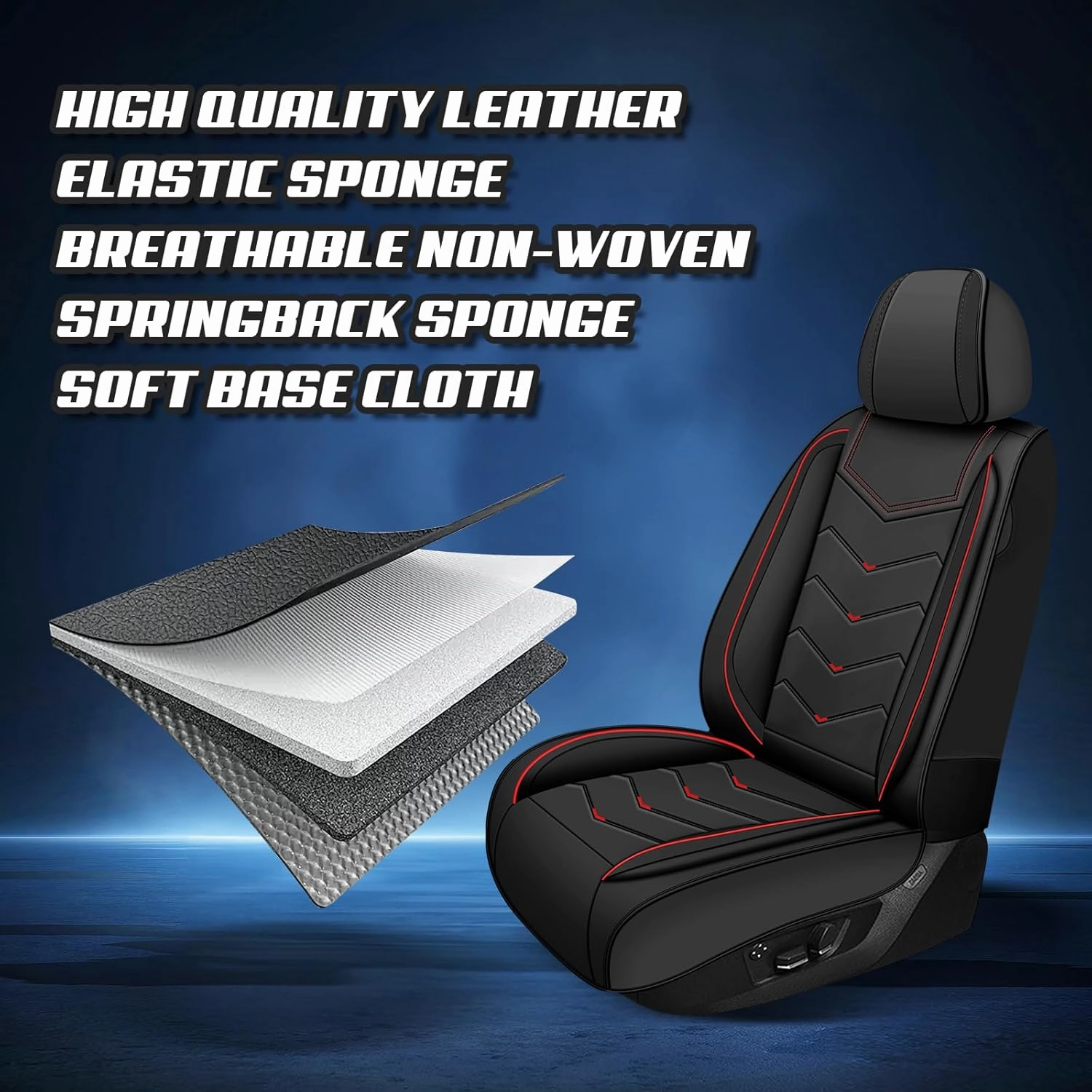 Car Seat Covers for Buick Envision 2016-2025, Premium Nappa Leather Car Seat Cover, Stylish Sport Seat Covers， Automobile Seat Cover Sets.(Luxury 5 Seats/Black)