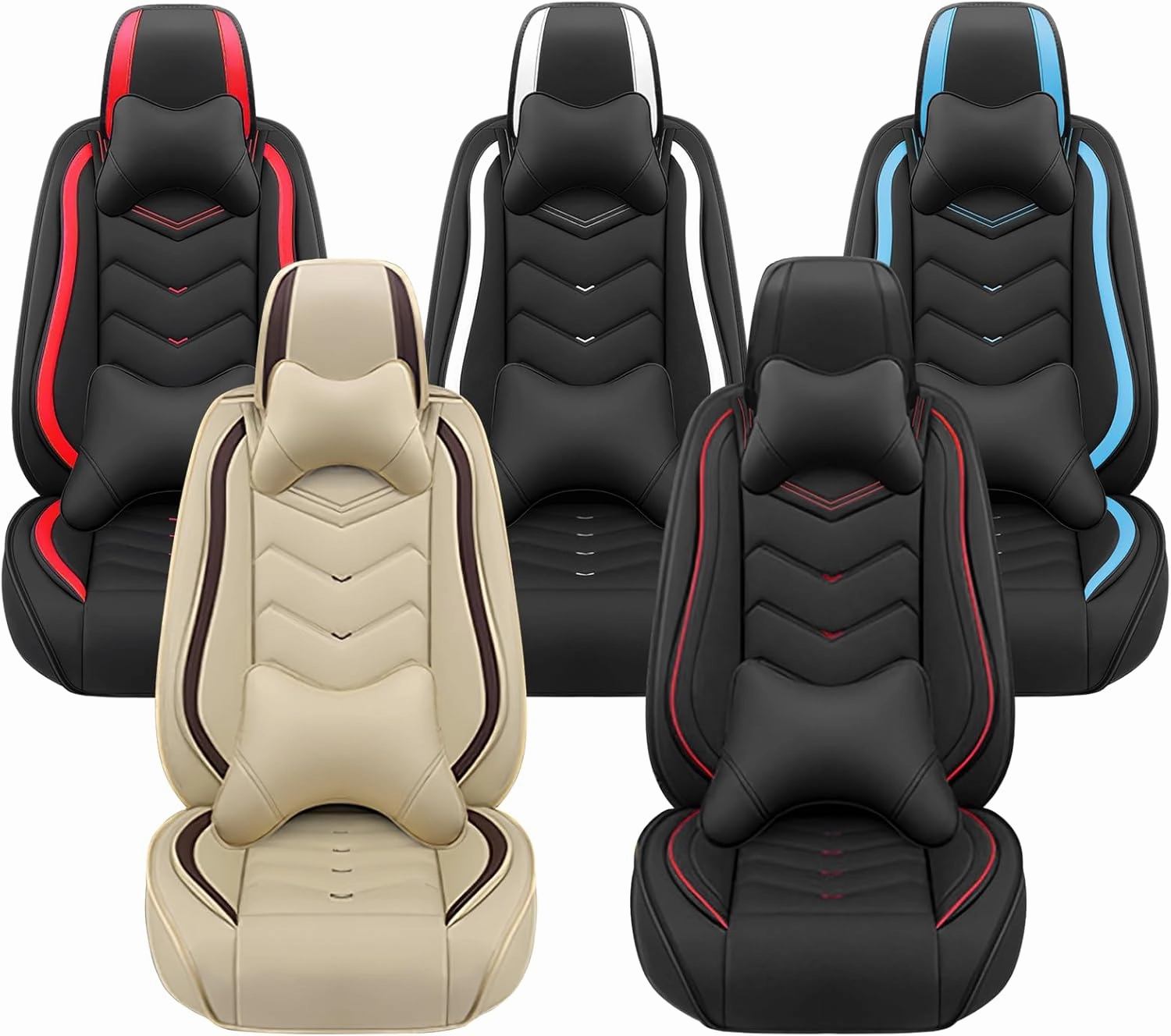 Car Seat Covers for Buick Envision 2016-2025, Premium Nappa Leather Car Seat Cover, Stylish Sport Seat Covers， Automobile Seat Cover Sets.(Luxury 5 Seats/Black)