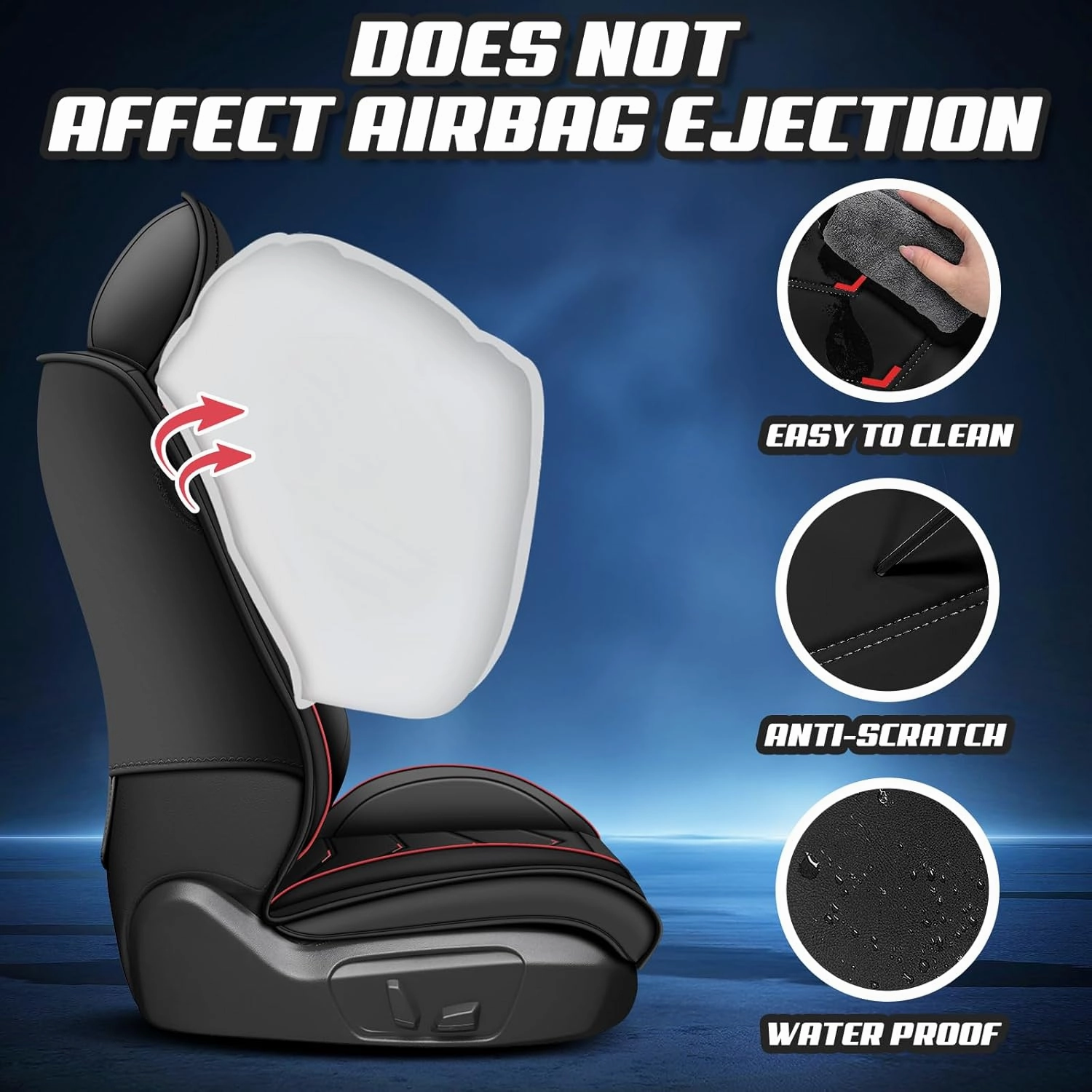 Car Seat Covers for Buick Envision 2016-2025, Premium Nappa Leather Car Seat Cover, Stylish Sport Seat Covers， Automobile Seat Cover Sets.(Luxury 5 Seats/Black)