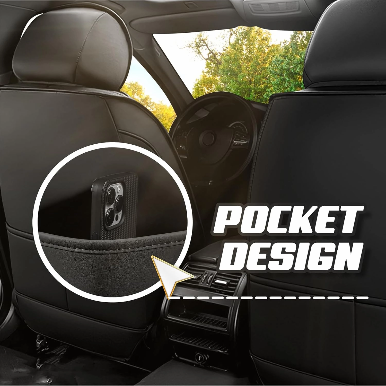 Car Seat Covers for Honda Accord 2000-2025, Premium Nappa Leather Car Seat Cover, Stylish Sport Seat Covers， Automobile Seat Cover Sets.(Luxury 5 Seats/Black)