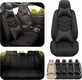 Car Seat Covers for Honda Accord 2000-2025, Premium Nappa Leather Car Seat Cover, Stylish Sport Seat Covers， Automobile Seat Cover Sets.(Luxury 5 Seats/Black)