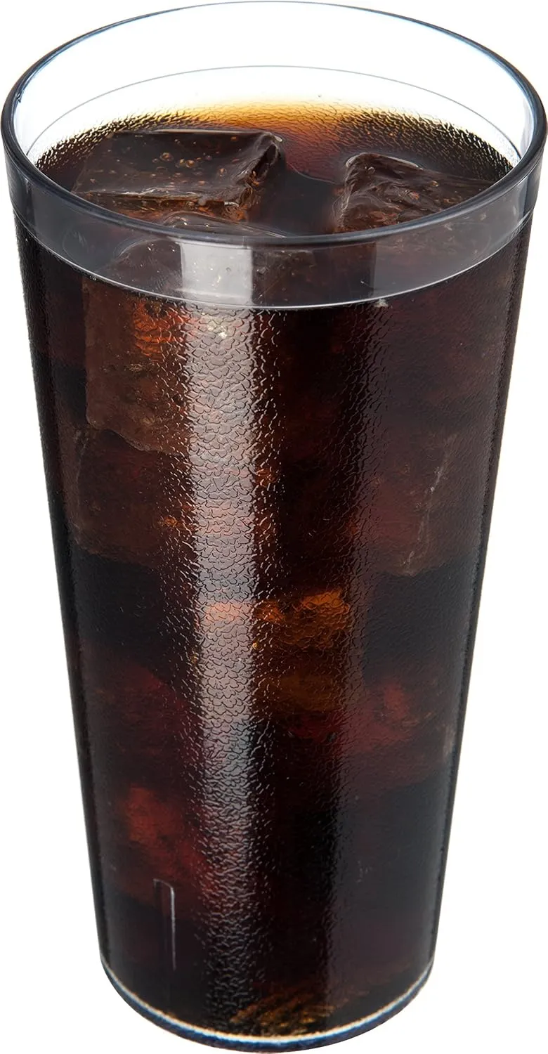 Carlisle FoodService Products Stackable Tumbler Plastic Tumbler for Restaurants, Catering, Kitchens, Plastic, 24 Ounces, Clear, (Pack of 72)