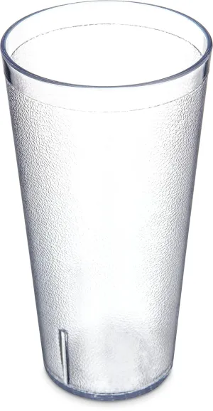 Carlisle FoodService Products Stackable Tumbler Plastic Tumbler with Pebbled Exterior for Restaurants, Catering, Kitchens, Plastic, 32 Ounces, Clear, (Pack of 24)