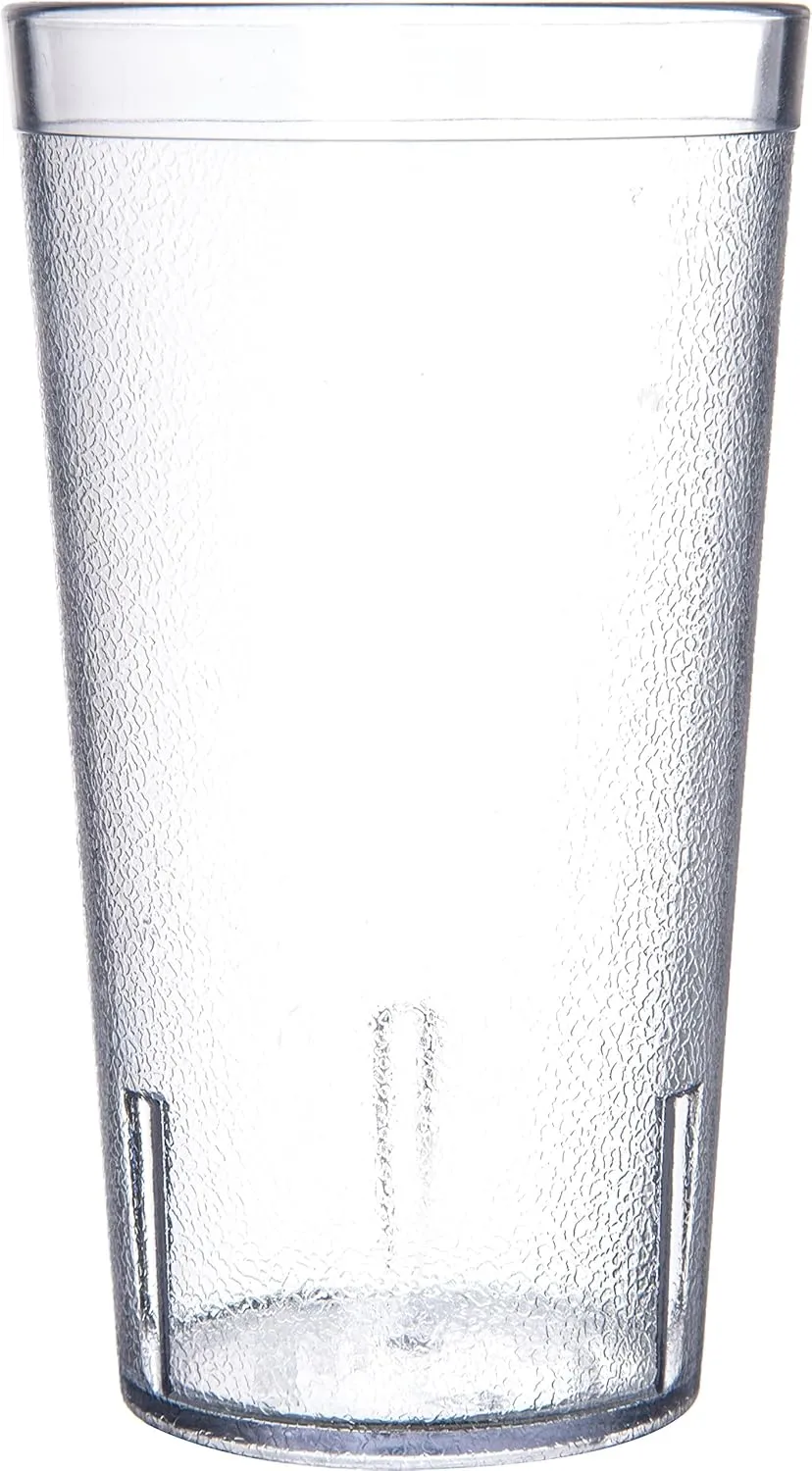Carlisle FoodService Products Stackable Tumbler with Pebbled Exterior for Kitchen, Restaurants, And Fast Food, Plastic, 16 Ounces, Clear, (Pack of 24)