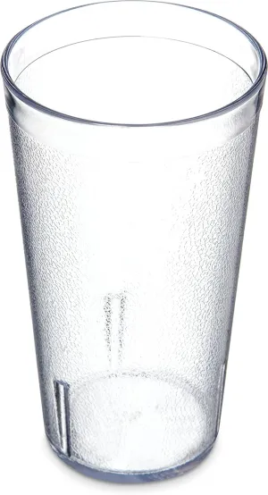 Carlisle FoodService Products Stackable Tumbler with Pebbled Exterior for Kitchen, Restaurants, And Fast Food, Plastic, 16 Ounces, Clear, (Pack of 24)