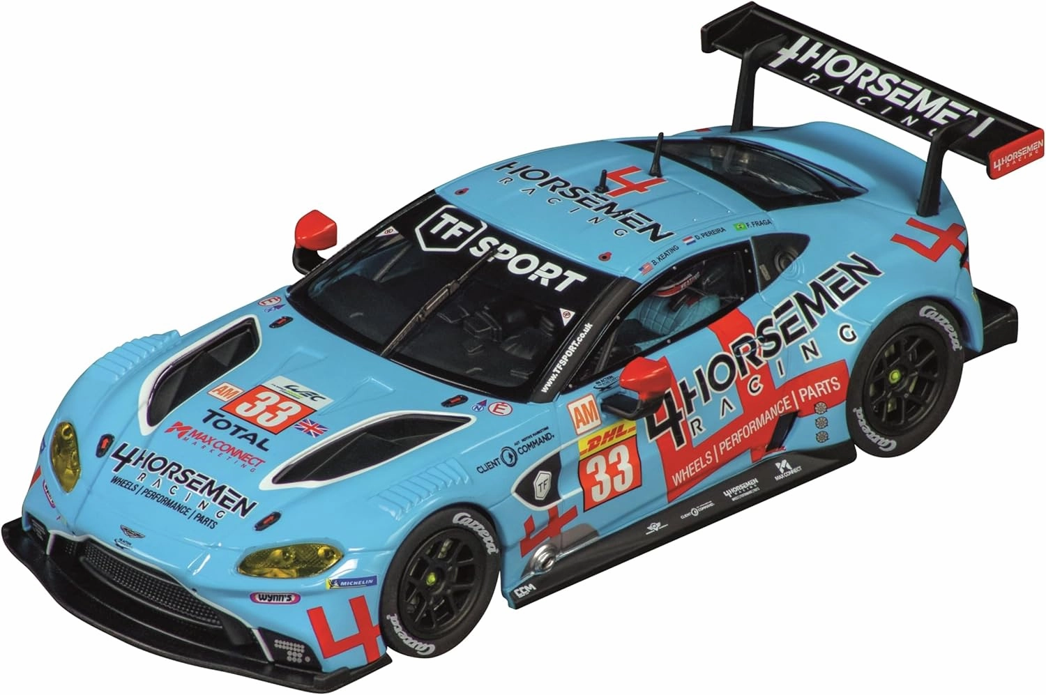 Carrera 27743 Aston Martin Vantage GTE TF Sport 4 Horsemen Racing No. 33 1:32 Scale Analog Slot Car Racing Vehicle Evolution Slot Car Race Tracks