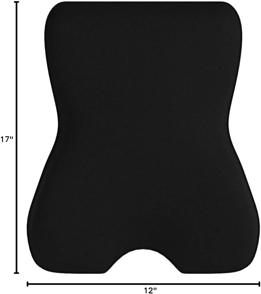 Castle Knight Soft Memory Foam Back Cushion - Tapered Support More Foam in The Lower Back and Less Foam in The Middle and Upper Back for Home, Office, Auto, and Travel (Knight Size, Nightfall)