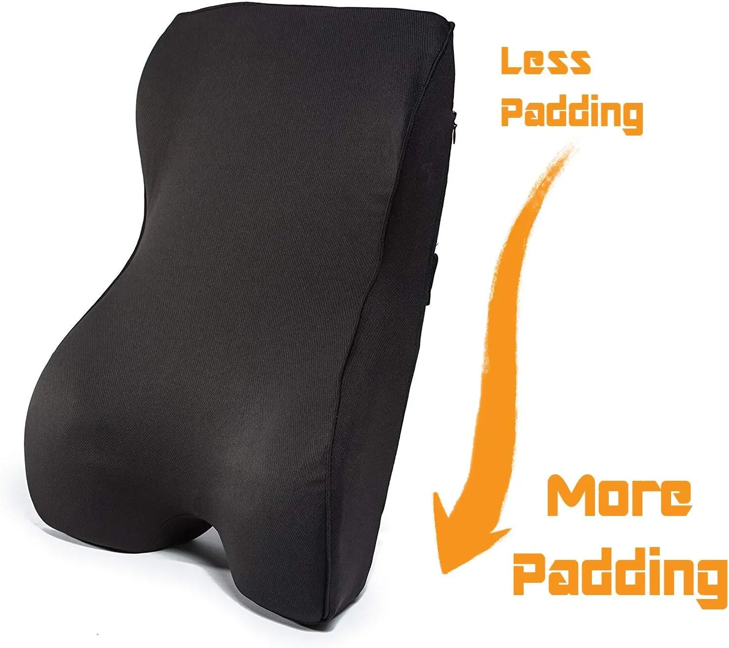 Castle Knight Soft Memory Foam Back Cushion - Tapered Support More Foam in The Lower Back and Less Foam in The Middle and Upper Back for Home, Office, Auto, and Travel (Knight Size, Nightfall)