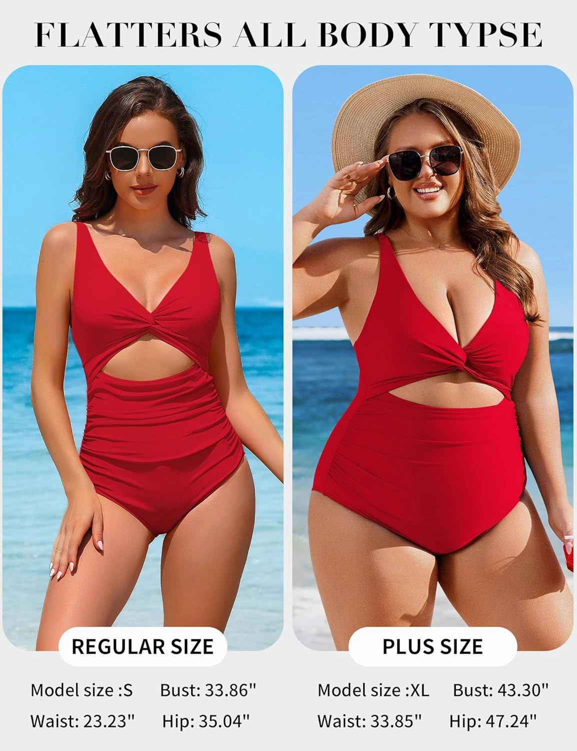 Charmo Womens One Piece Swimsuit Ruched Tummy Control High Cut Backless V Neck Bathing Suits Swimwear