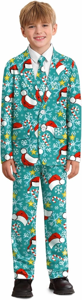 Christmas Boys Ugly 3 Piece Suits with Jacket, Pants & Tie 5-14 Years