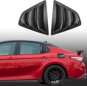 CKE Compatible with Toyota Camry 2024 2023 2022 2021 2020 2019 2018 Accessories Sporty Car Rear Side Window Louvers Air Vent Scoop Shades Cover Trim Blinds -Matt Black (Not Fit 2025)