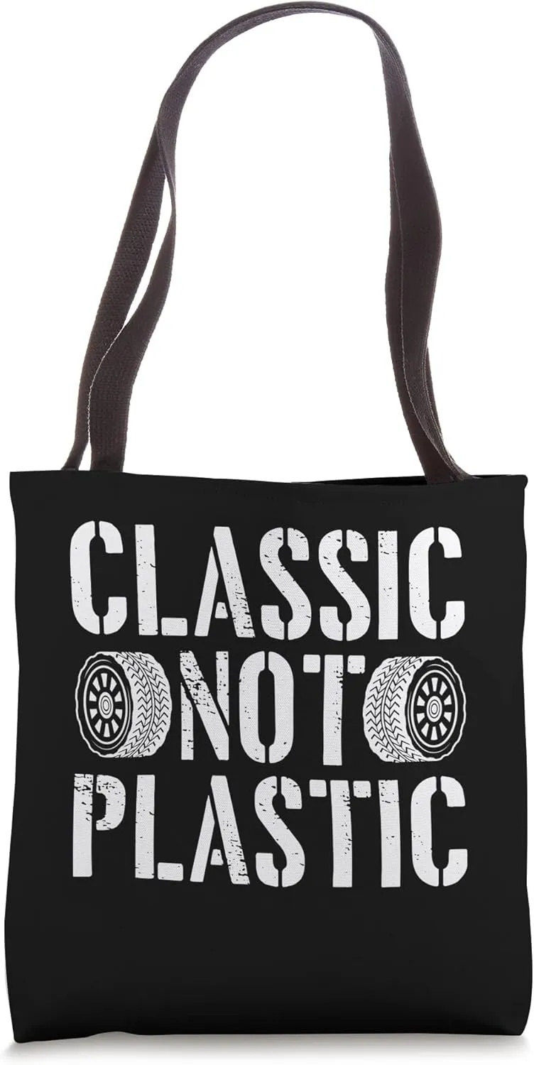 Classic Not Plastic, Muscle Cars, Horsepower Machining Mech Tote Bag