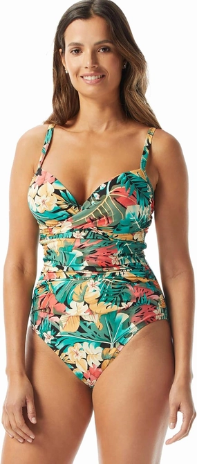 COCO REEF Enrapture Bra Sized Underwire One Piece Swimsuit with Molded Push Up Cups