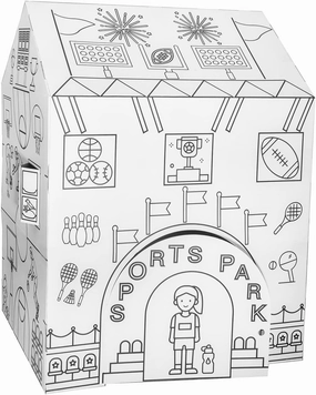 ColorJo “My Favorite Sports Park” Color Your Own Playhouse - Embrace The Fun of Energetic Sports Game and Group Team Play, Best Kids Art & Craft for Holiday Season, Perfect Coloring Toy 3 