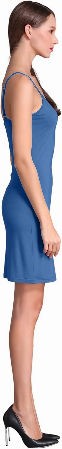 Coreal Full Slip For Women Under Dress Adjustable Spaghetti Strap Knee Length Slips Undergarment Nightwear
