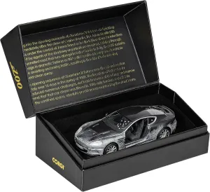 Corgi Diecast James Bond Aston Martin DBS 'Quantum of Solace' - 1:36 Pre-Built Model Vehicle Toy, Classic Metal Die Cast Collectible, Auto Toys Model for Adults - Silver