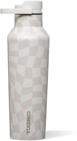 Corkcicle Sport Canteen Insulated Tumbler, 20oz Wavy Checkerboard - Neutrals