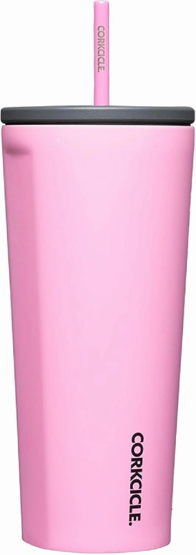 Corkcicle Sun-Soaked Pink Insulated Tumbler, 24 oz - Reusable Water Bottle Keeps Beverages Cold for 12hrs, Hot 5hrs - Cupholder Friendly Tumbler with Lid & Flexible Straw