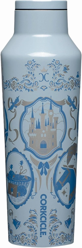 Corkcicle x Disney Princess Cinderella Sport Canteen Insulated Tumbler, 20 oz – Reusable Water Bottle Keeps Beverages Cold for 25 Hours & Hot 12 Hours – Cupholder Friendly Tumbler with Screw-On Cap